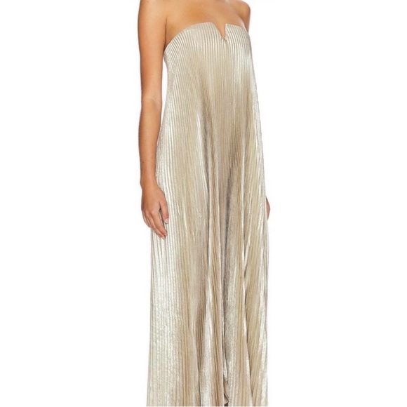 L’idee Black Tie Gown Gold Shimmer Size 6/XS - Picture 7 of 8